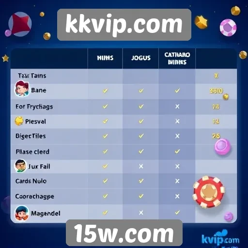 Comparação entre jogos disponíveis no kkvip.com
